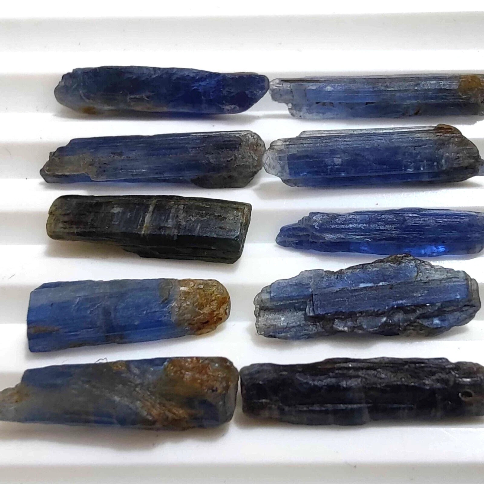 Beautiful Blue Kyanite Raw Shards 10 Piece Lot Rough 17-23 MM For Jewelry Making