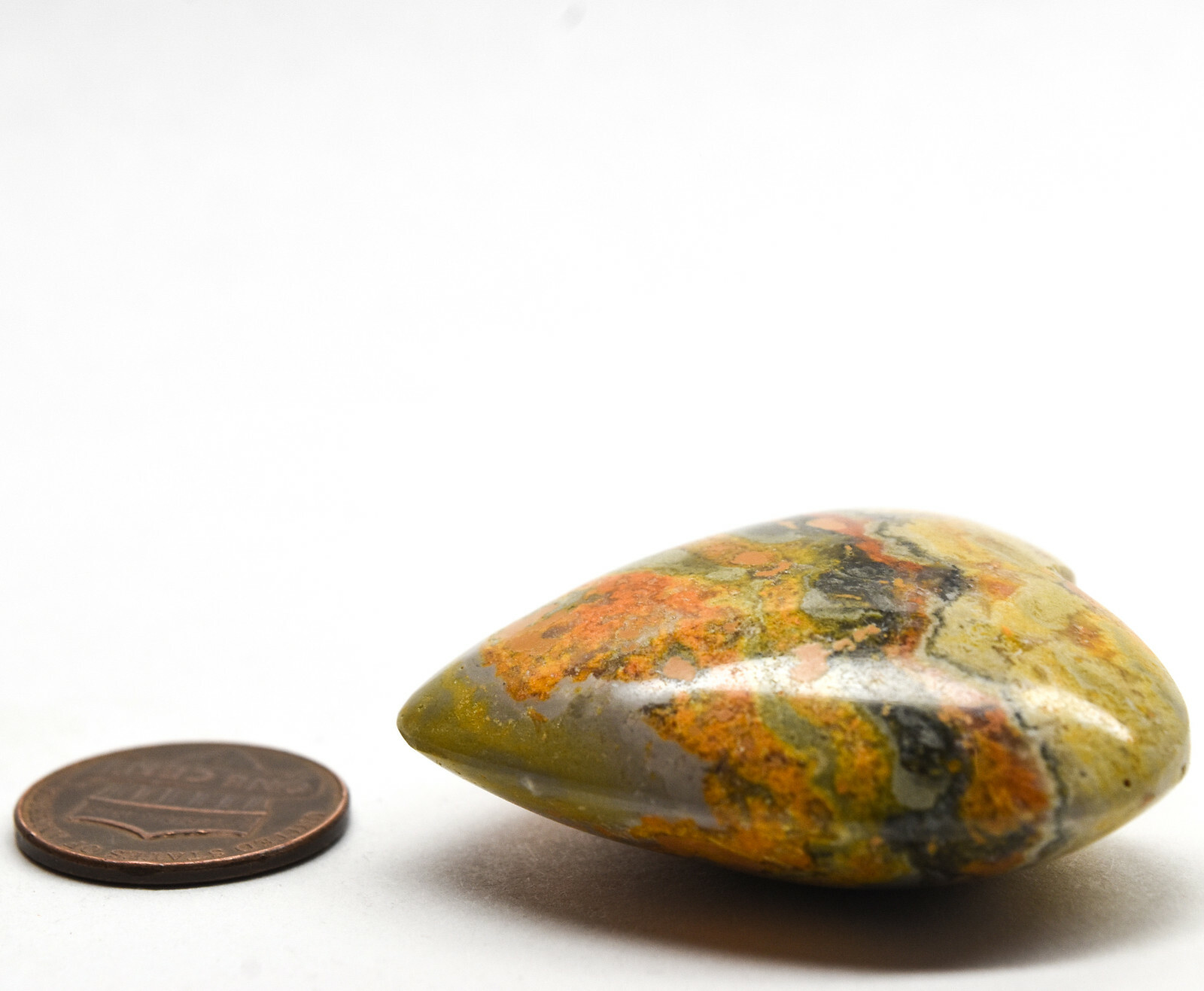 40mm Bumble Bee Jasper Heart Sparkling Natural Mineral Polished Stone Indonesia
