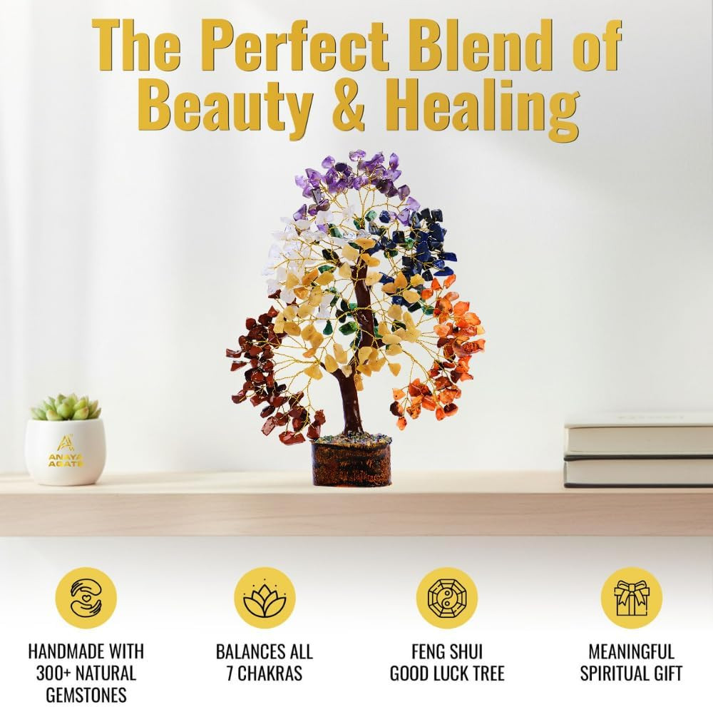 7 Chakra Healing Crystal Tree Kit, Bracelet, Pendant, Necklaces, Handmade Gemsto