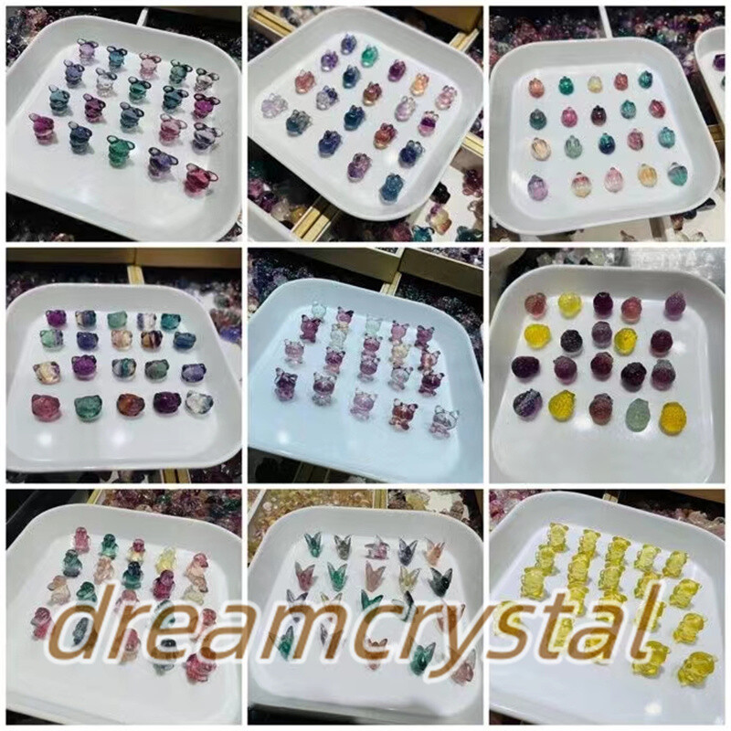 100pc Natural Fluorite Crystal Skull Mini Hand Carved Quartz Reiki Gifts Random