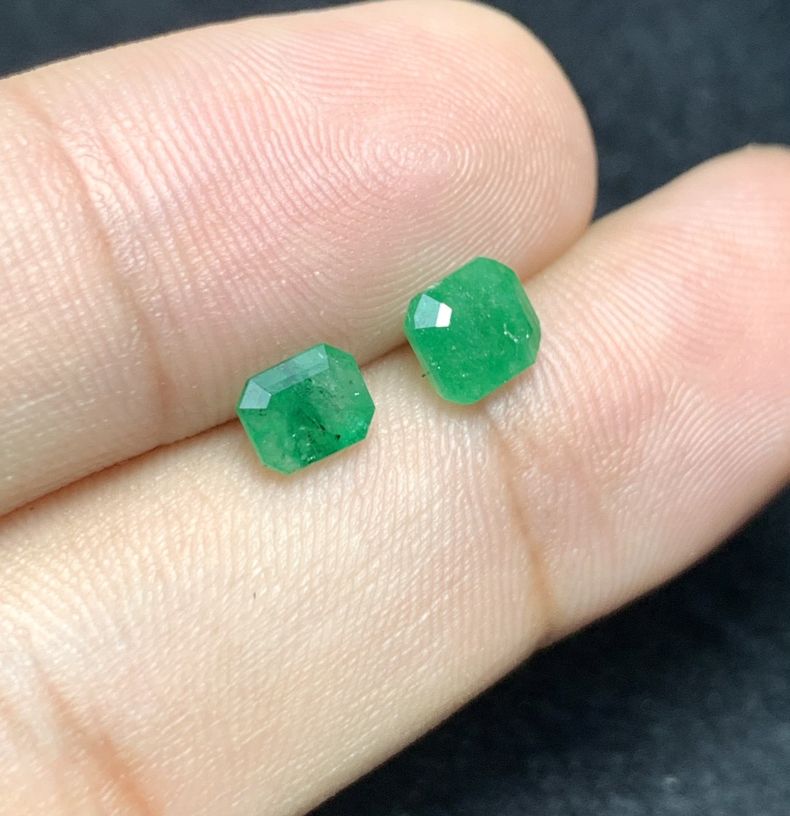 Emerald Loose Gemstone From Swat Pakistan (1.05 & 0.60 Cts)