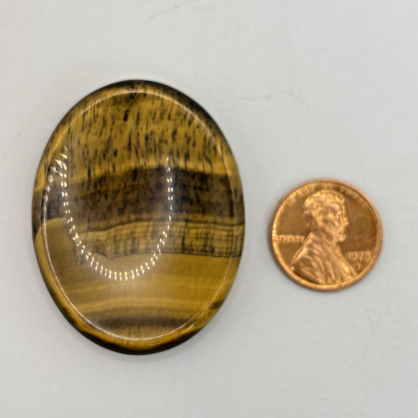 Natural Crystal Calming Worry Stone: TIGER EYE (Crystal Healing Pocket Stone)