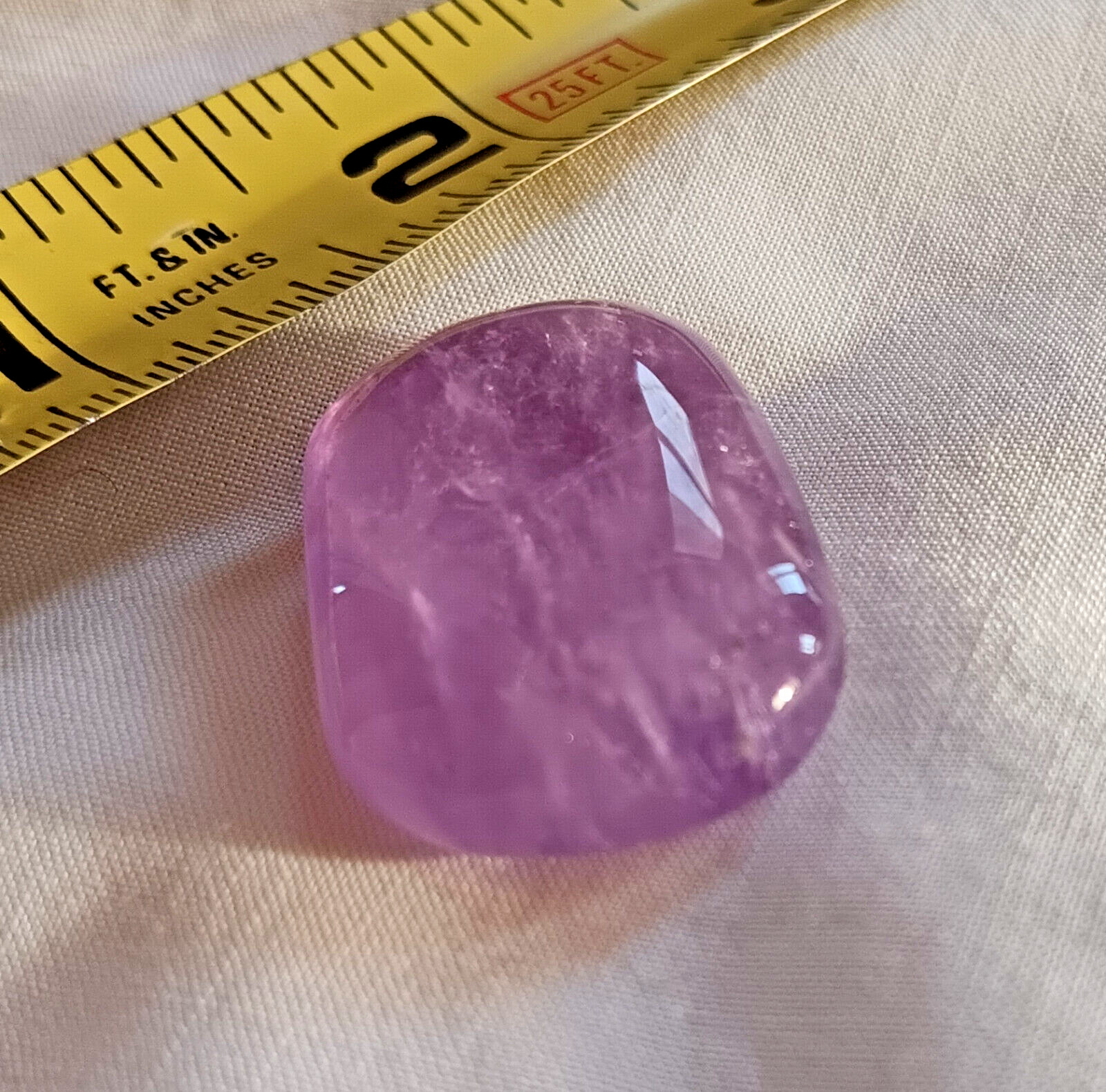 PURPLE AMYTHYST SMALL TUMBLED STONE SPECIMEN JEWEL QUALITY 1″ X .75 X .25″ XLNT