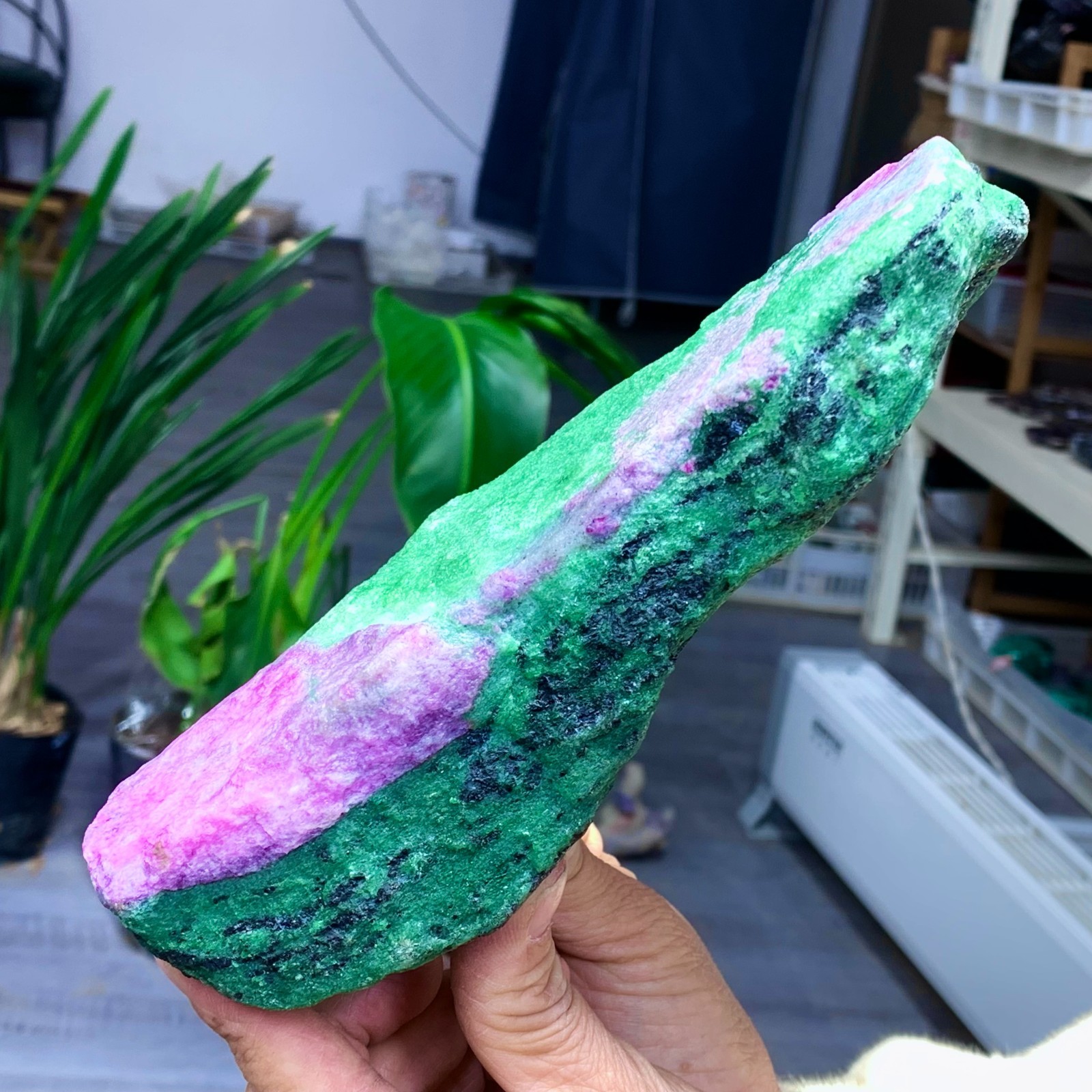2.54LB Natural green Ruby zoisite (anylite) crystal Chakra Healing Energy A763