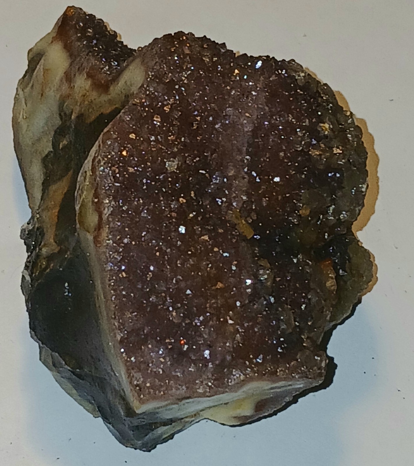 raw, natural dark purple Ferruginous Quartz crystal cluster specimen