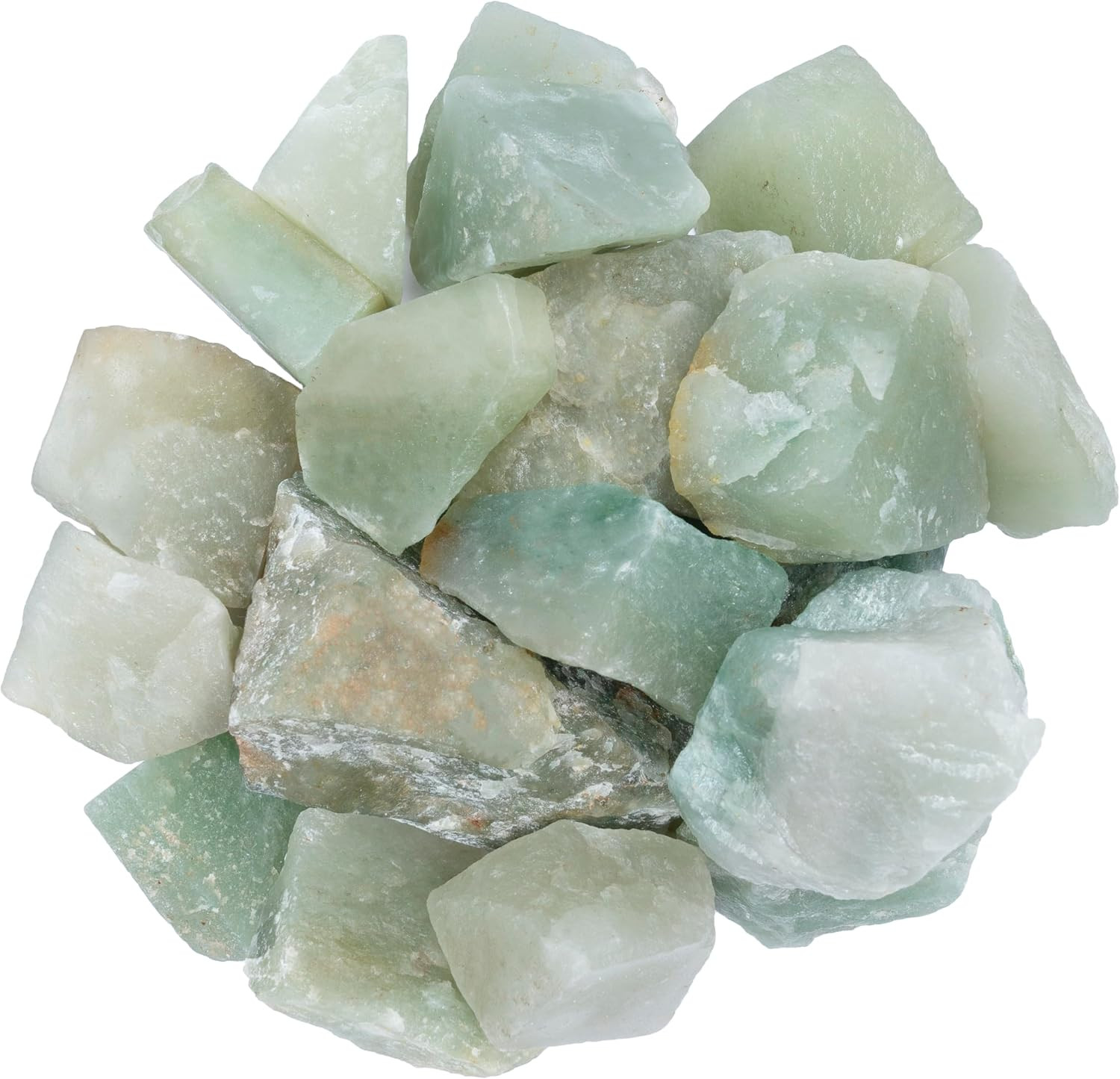 Green Jade Rough Gemstones for Jewelry Making, Raw Stones and Crystals Bulk