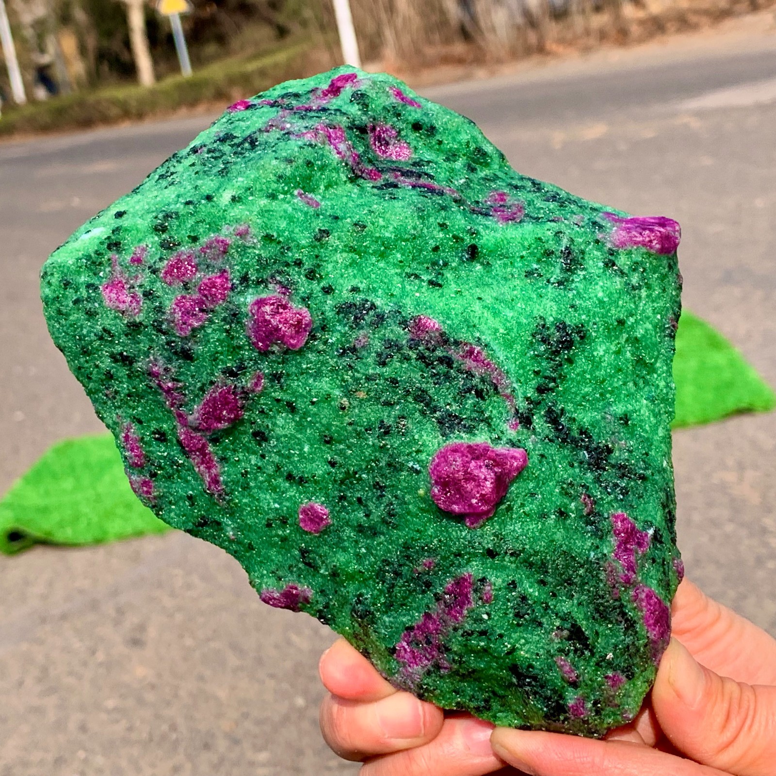 3.5LB Natural green Ruby zoisite (anylite) crystal Chakra Healing Energy