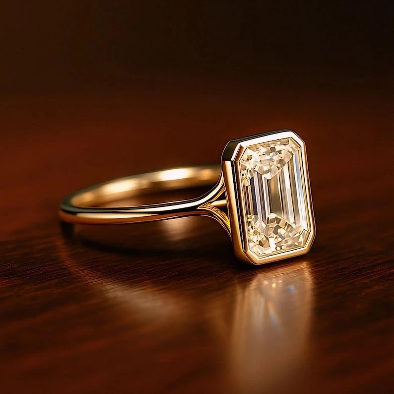 2 Ct Real Certified Moissanite Ring in 925 Sterling Silver All Sizes Best Gift