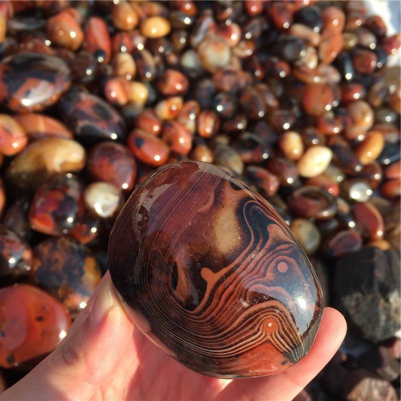 20-100MM Natural Silk Banded Lace Agate Crystal Sardonyx Carnelian Quartz Stone
