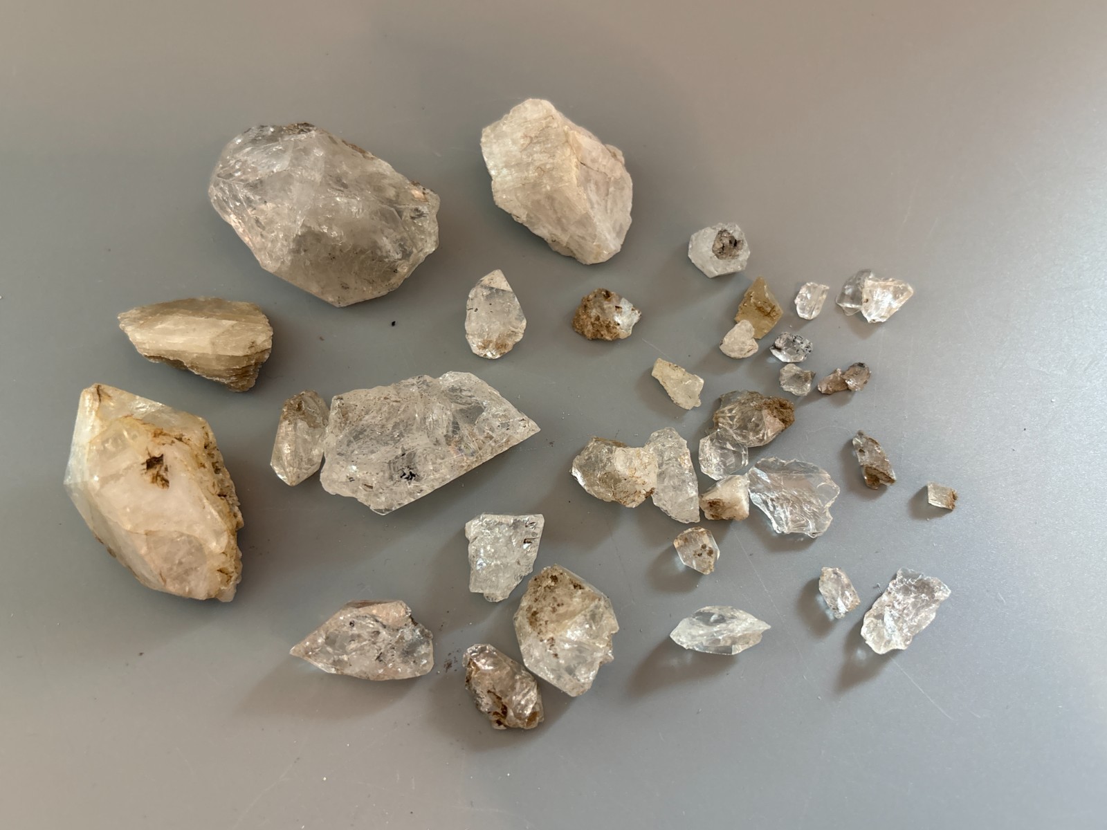 Genuine Herkimer Diamond NY Quartz Crystal Lot Raw Shards Bulk 12 oz Specimens