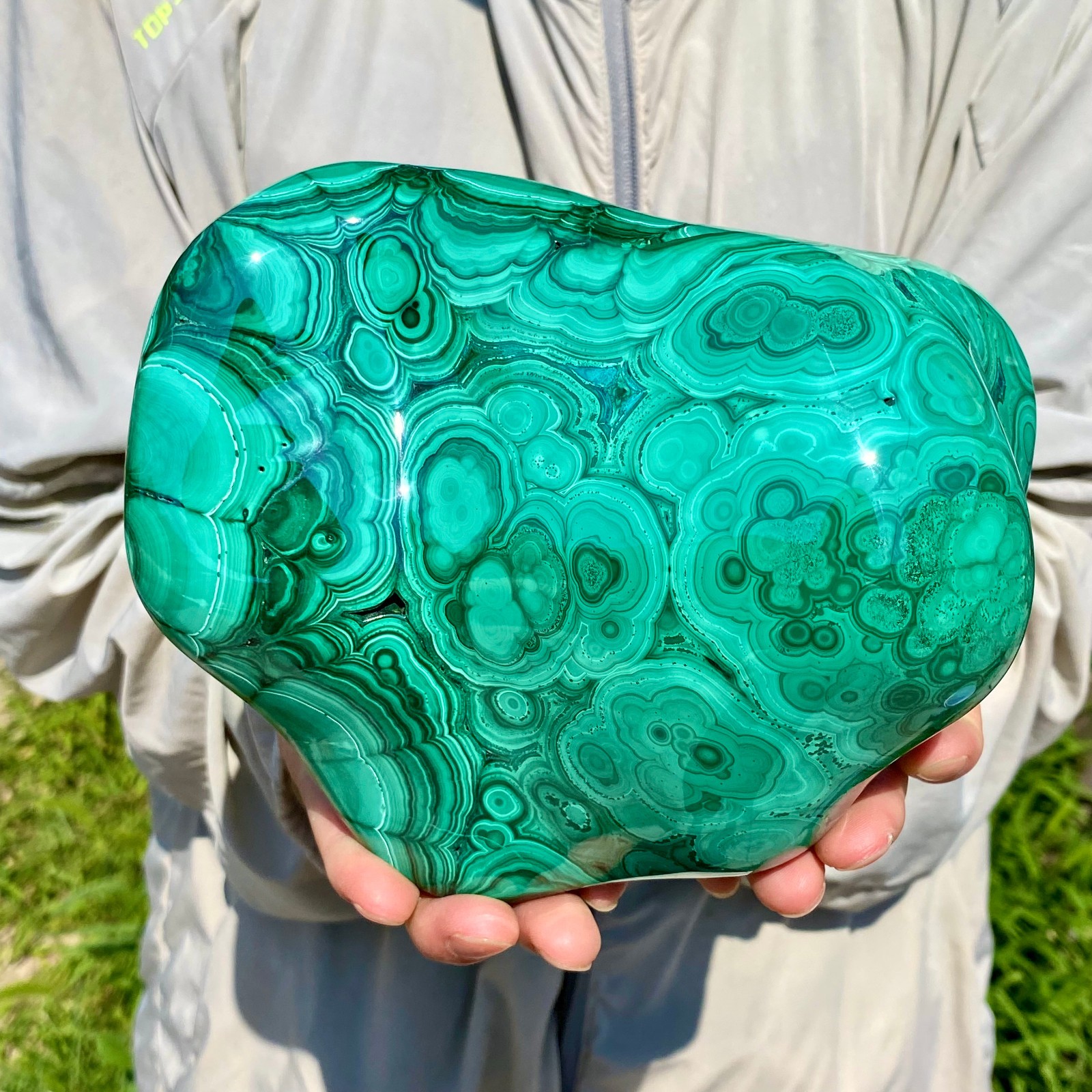 6.28LB Natural glossy Malachite transparent cluster rough mineral sample