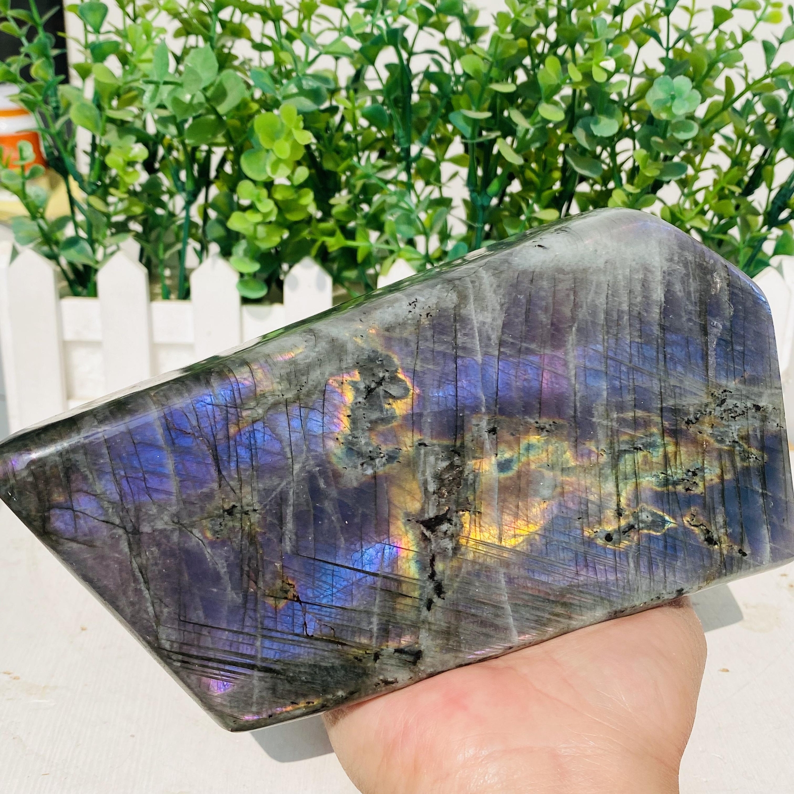 Natural Purple Labradorite Quartz Crystal Freeform Mineral Specimen 1520g