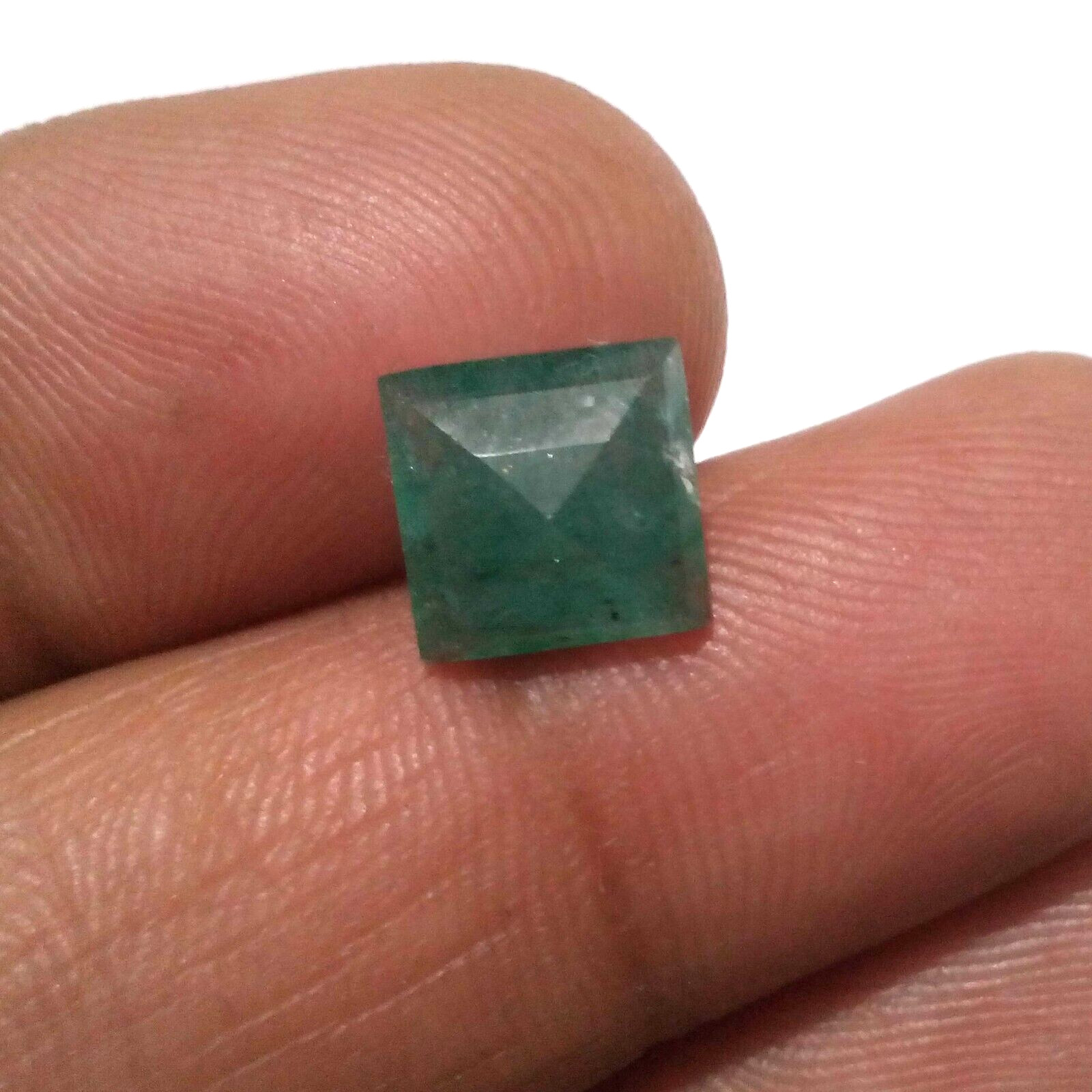 Attractive A+ Zambian Emerald Square Shape 3.30 Crt Green Faceted Loose Gemstone