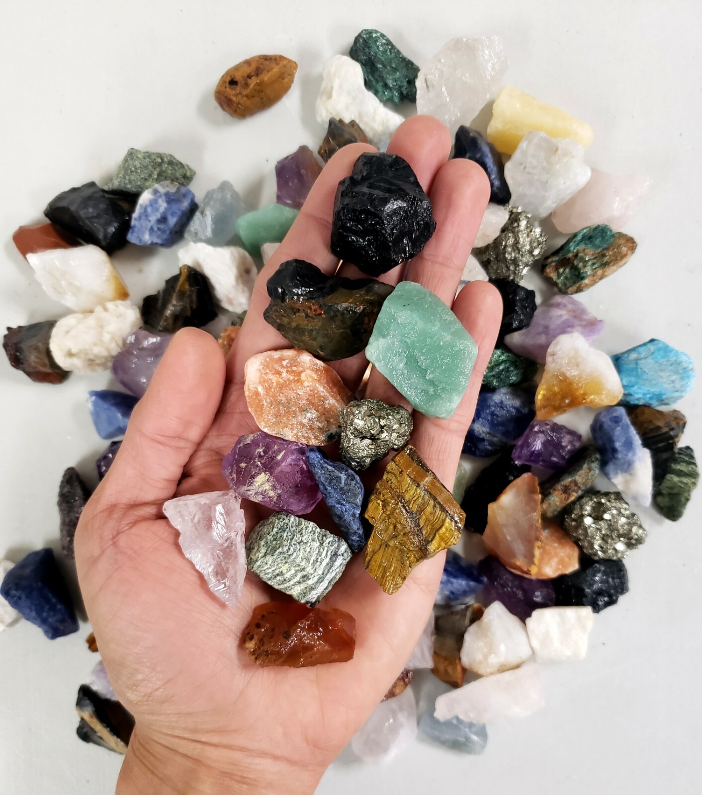 Raw Crystal Chunks – 1″ to 2″ Assorted Crystals Bulk – Rough Gems Stones Mix Lot