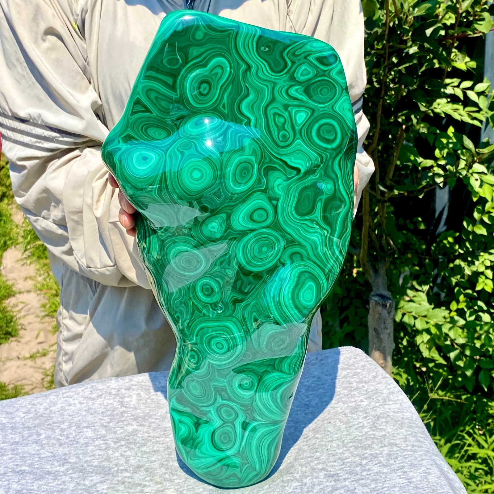 35.05LB Natural glossy Malachite transparent cluster rough mineral sample