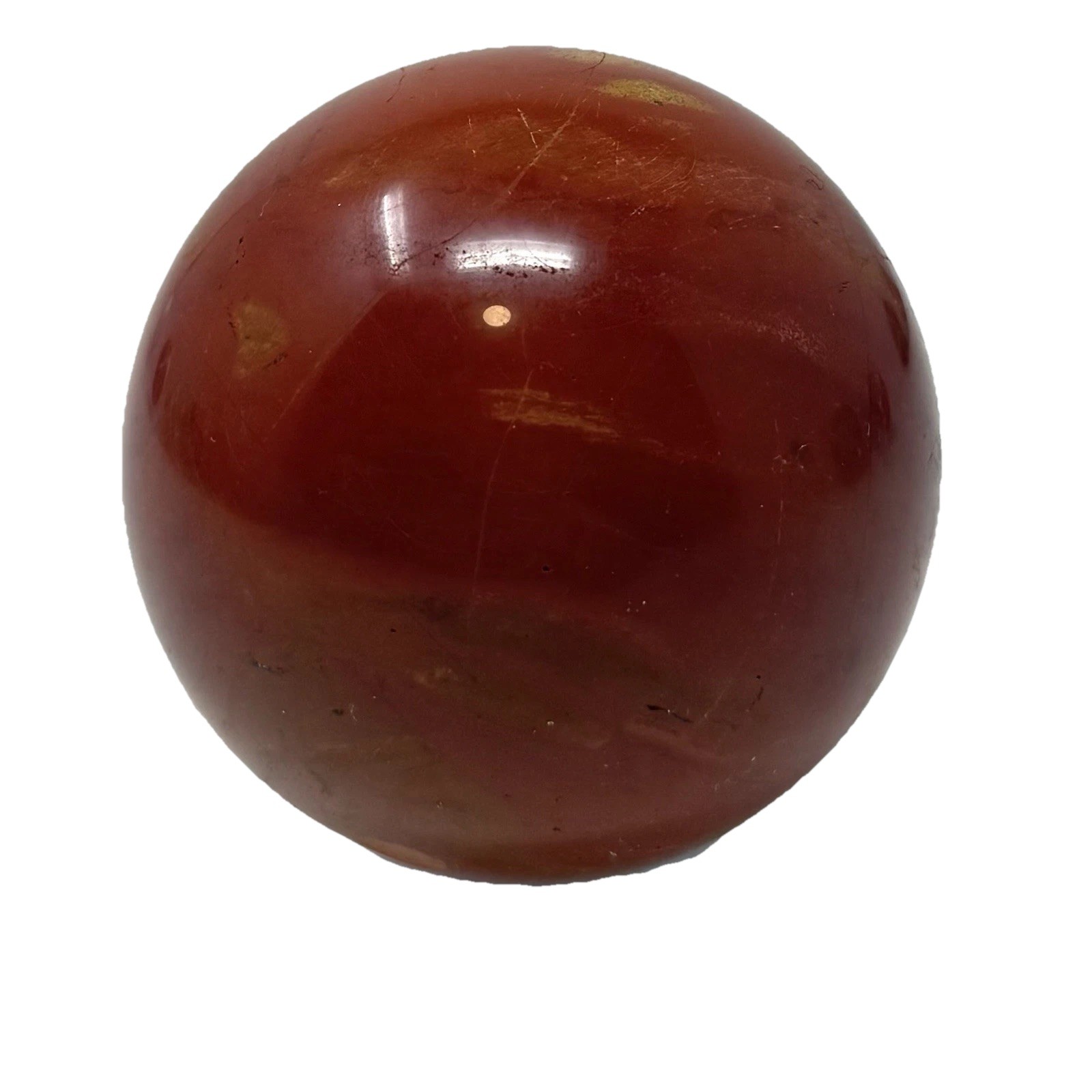61mm Mookaite Crystal Sphere Pretty Red With Gold Polished Holder Included