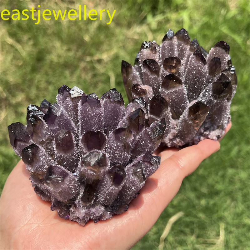 310g+ Raw Dark Purple Phantom Amethyst Cluster Crystal Geode Specimens Ornament