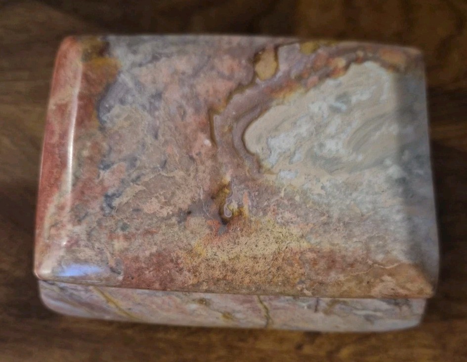 Denton Mine Fluorite Rectangular Carved Box 1.2 pounds Multi Colored Fluorite