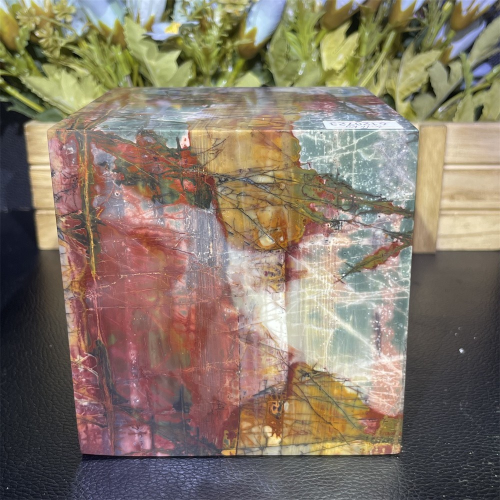 6.9LB 4.1″ A++Natural Creek Jasper Cube Square Crystal Quartz Energy Decor Reiki