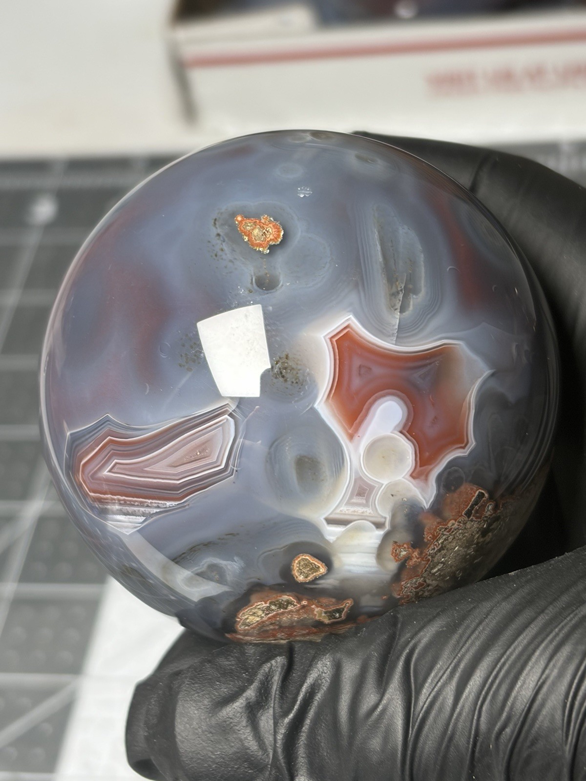 Beautiful Mozambique Swazi Agate Sphere Banning Tubes Orbs