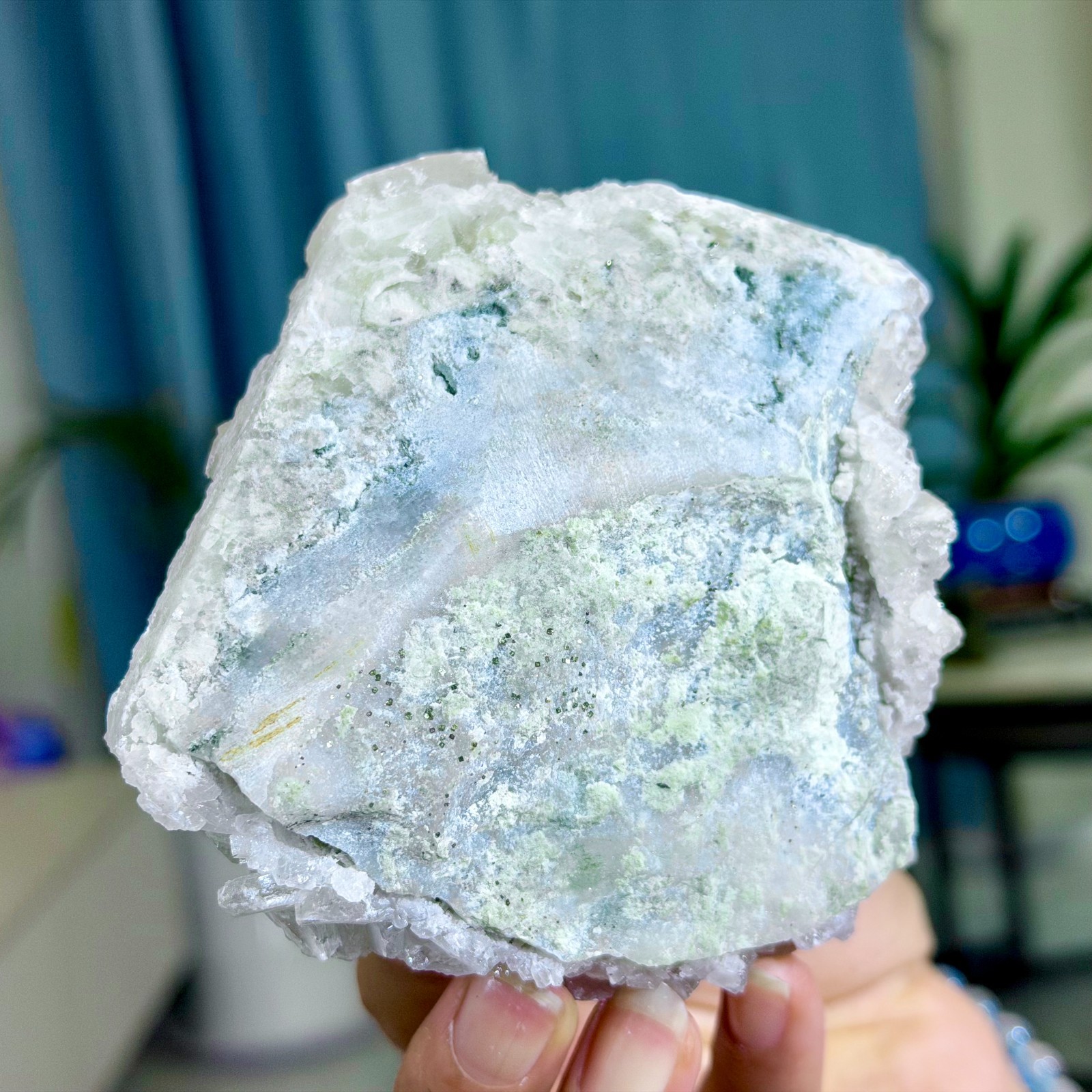 493G Natural String of Copper Coins Calcite/Fluorescent Glow Under UV Light