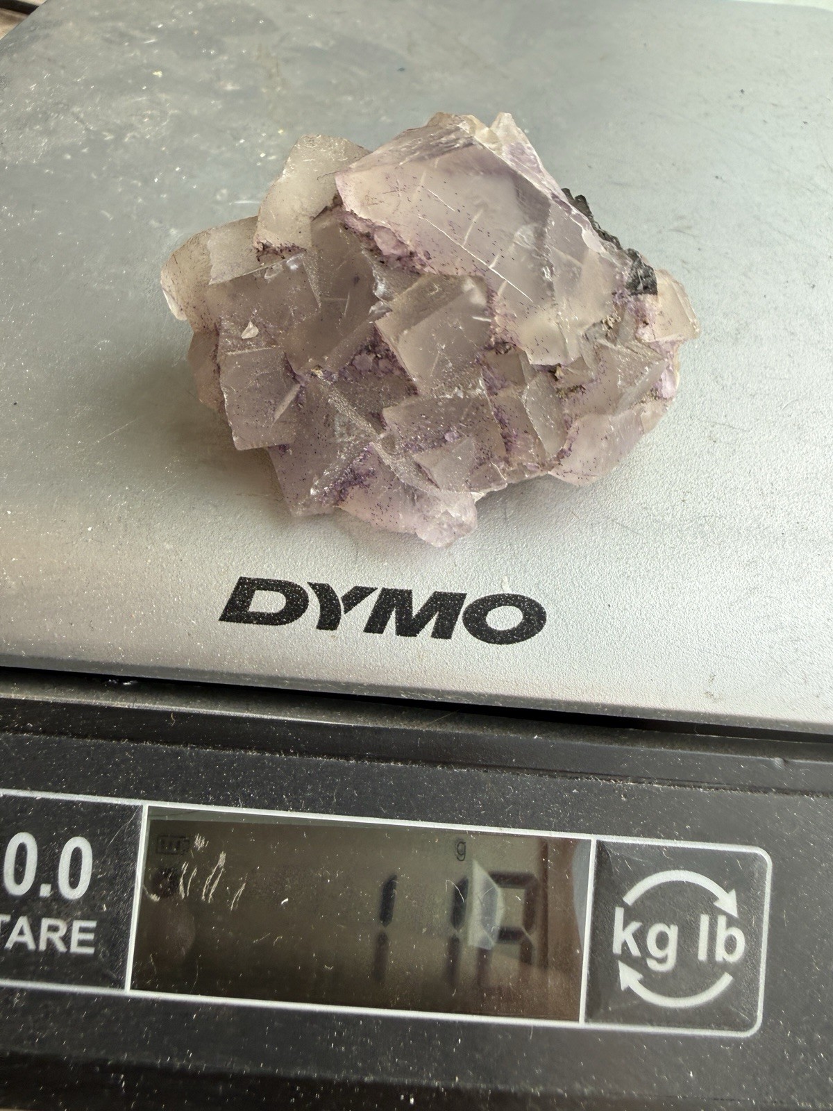 450g Transparent Light Purple Cubic Fluorite Crystal Cluster Mineral Specimen