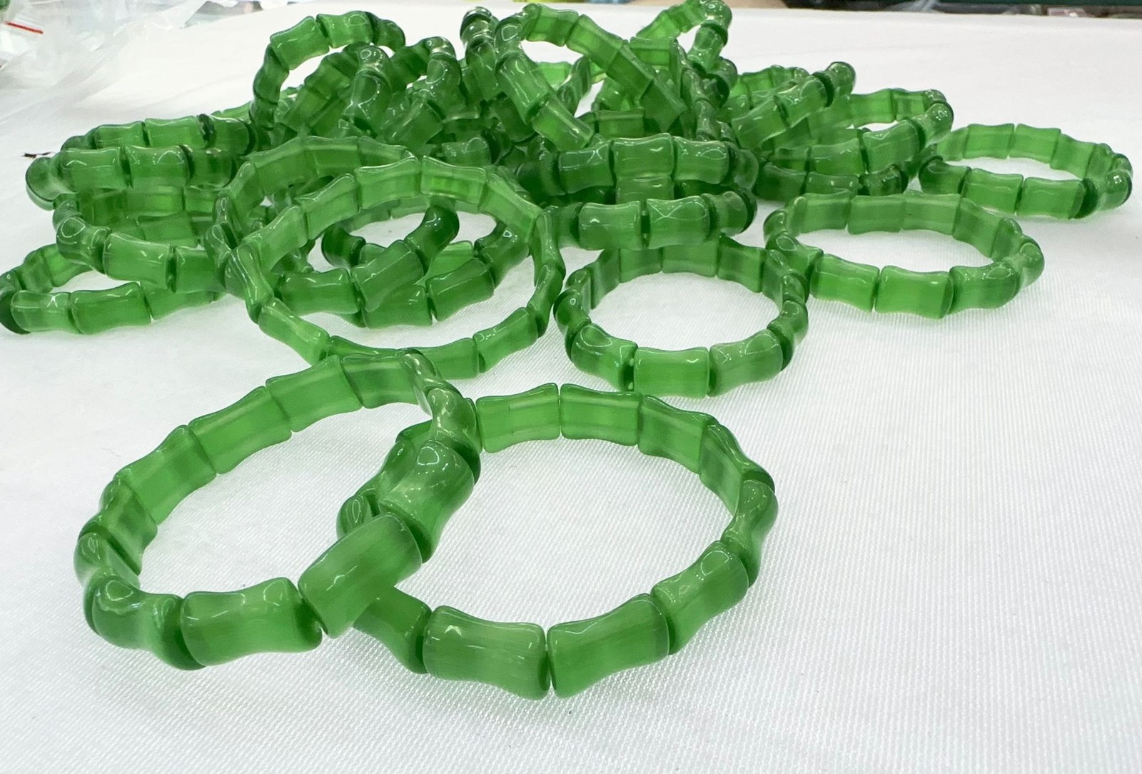 5pcs Fashion cat eye stone bamboo knot bracelet 11 * 18mm seven color