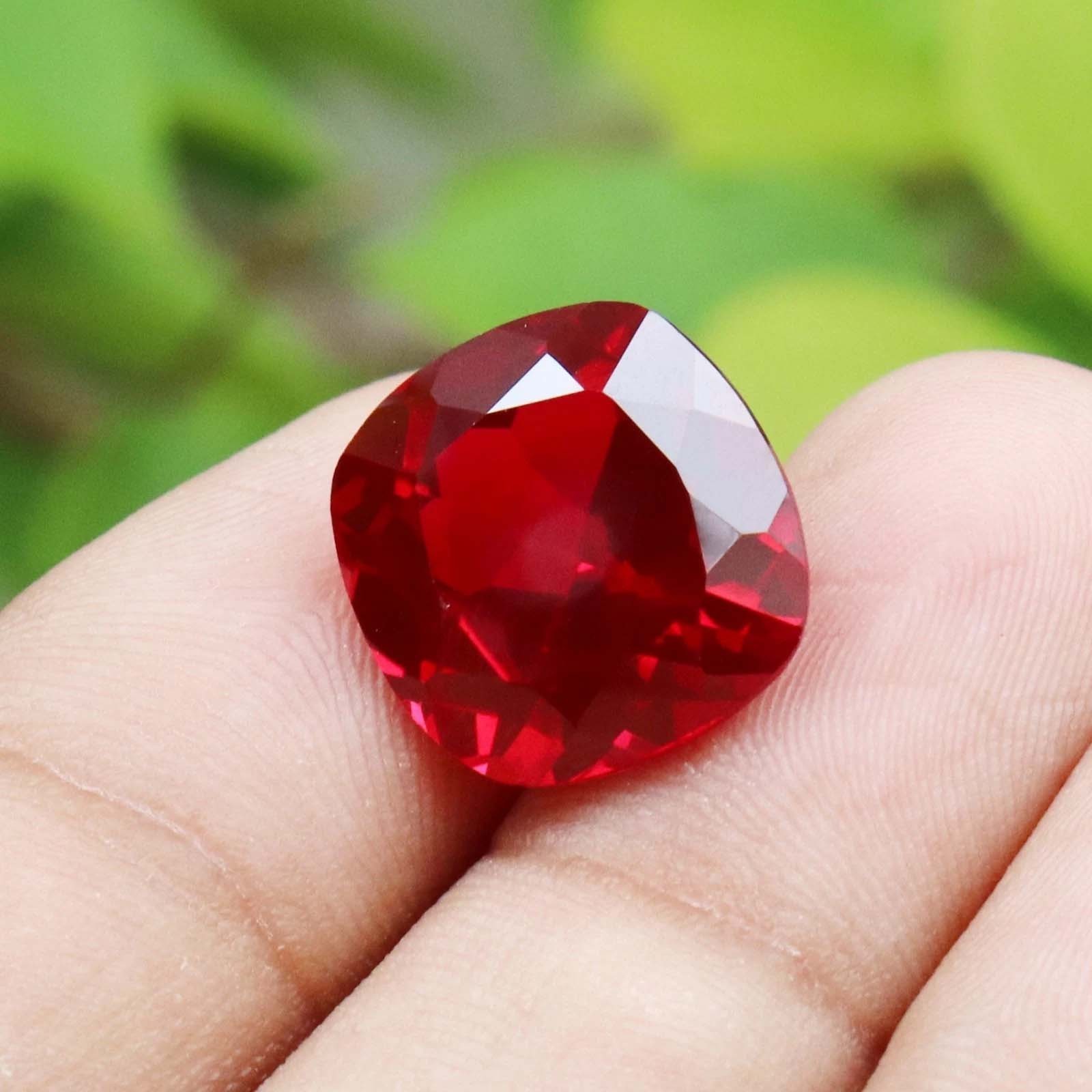 14.10 Ct Natural Cushion Cut Burmese Red Ruby GGI Certified Loose Gemstone