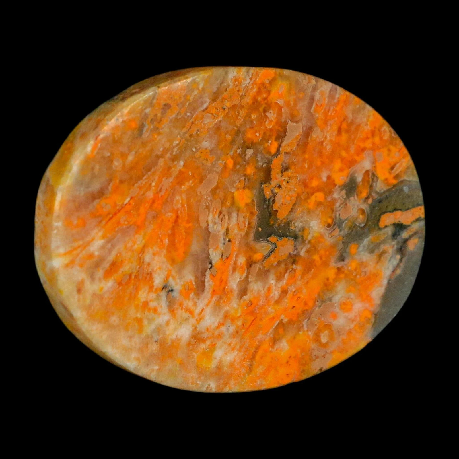 1.9″ Bumblebee Jasper Natural Polished Mineral Palm Stone Java Indonesia