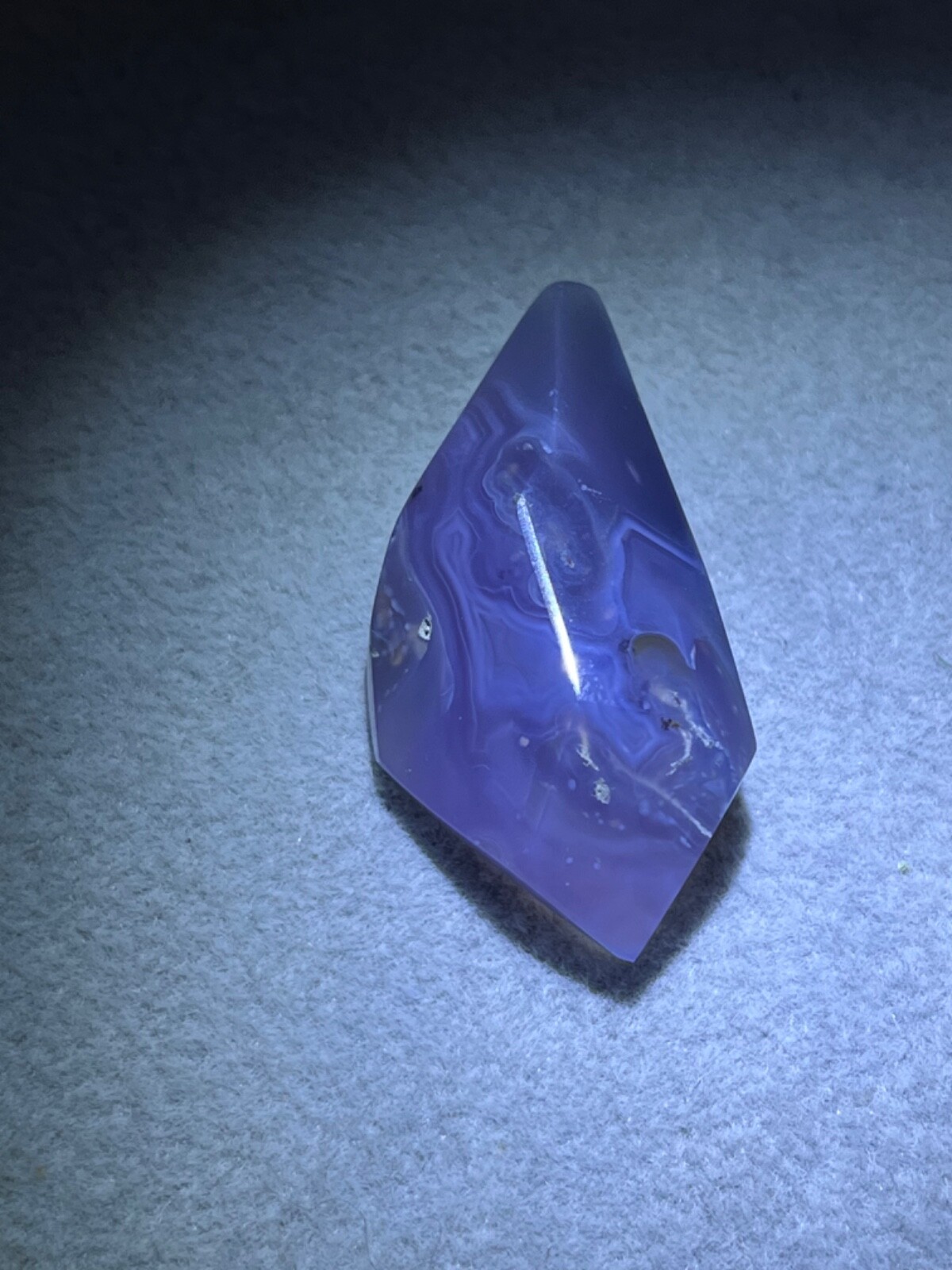 Purple chalcedony 43.55 ct Unique Handmade polished crystal. origin Indonesia