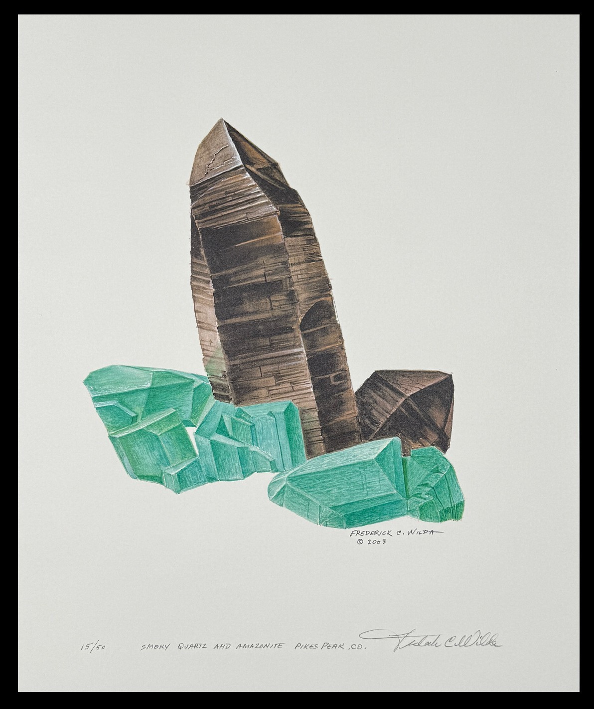 Fred Wilda – Smoky Quartz, Amazonite – Limited Edition Mineral Art Print