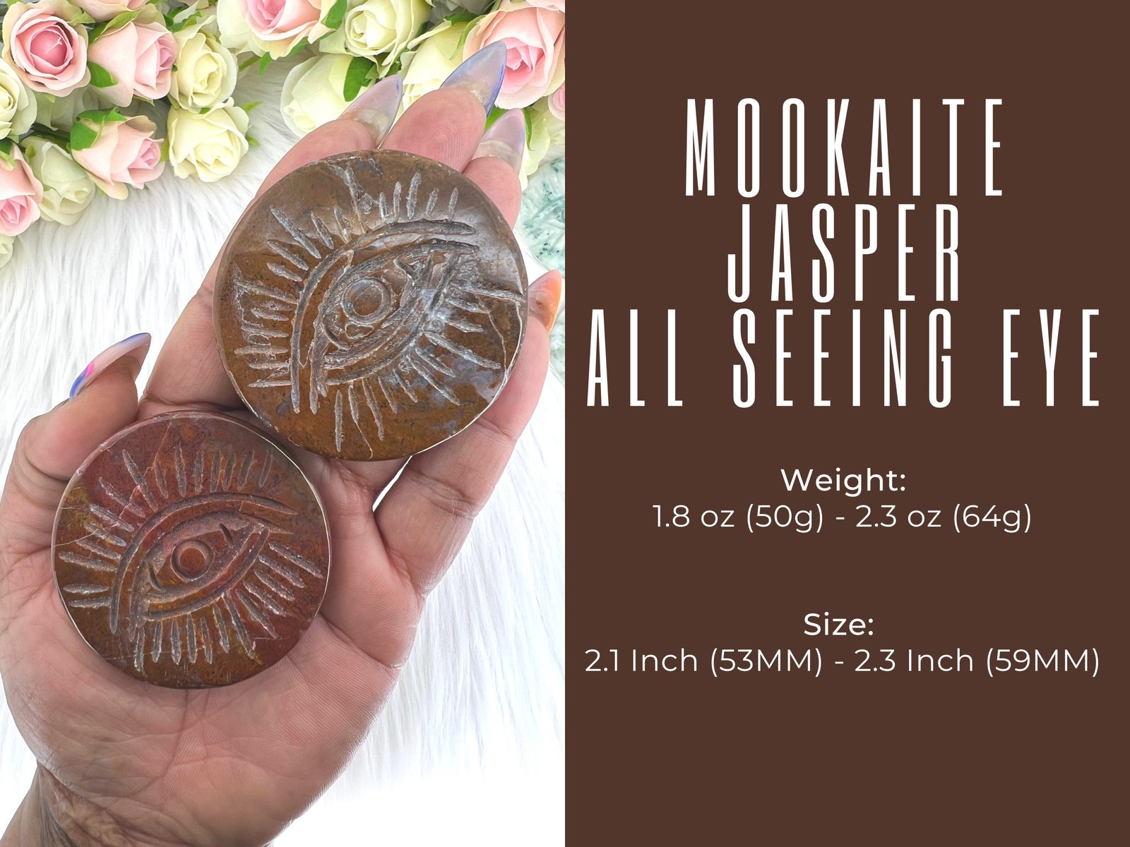 Mookaite Jasper All Seeing Eye Palm Stone – Mookaite Jasper Providence Eye –