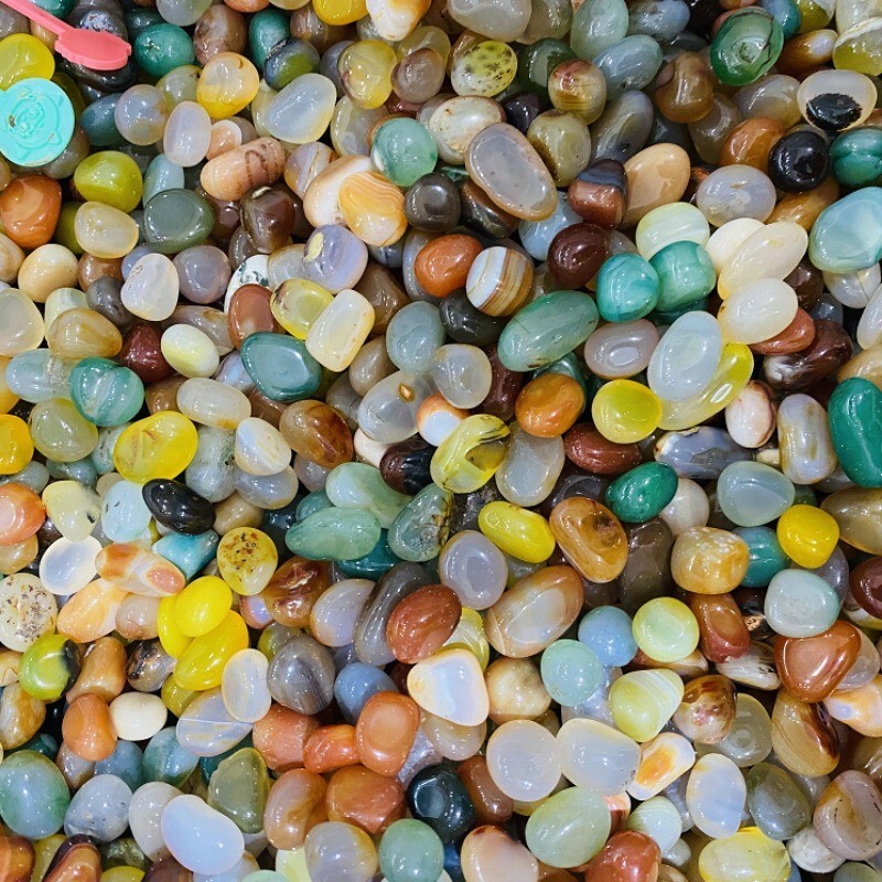 200g Natural multicoloured agate stone degaussing stone with crystal particles