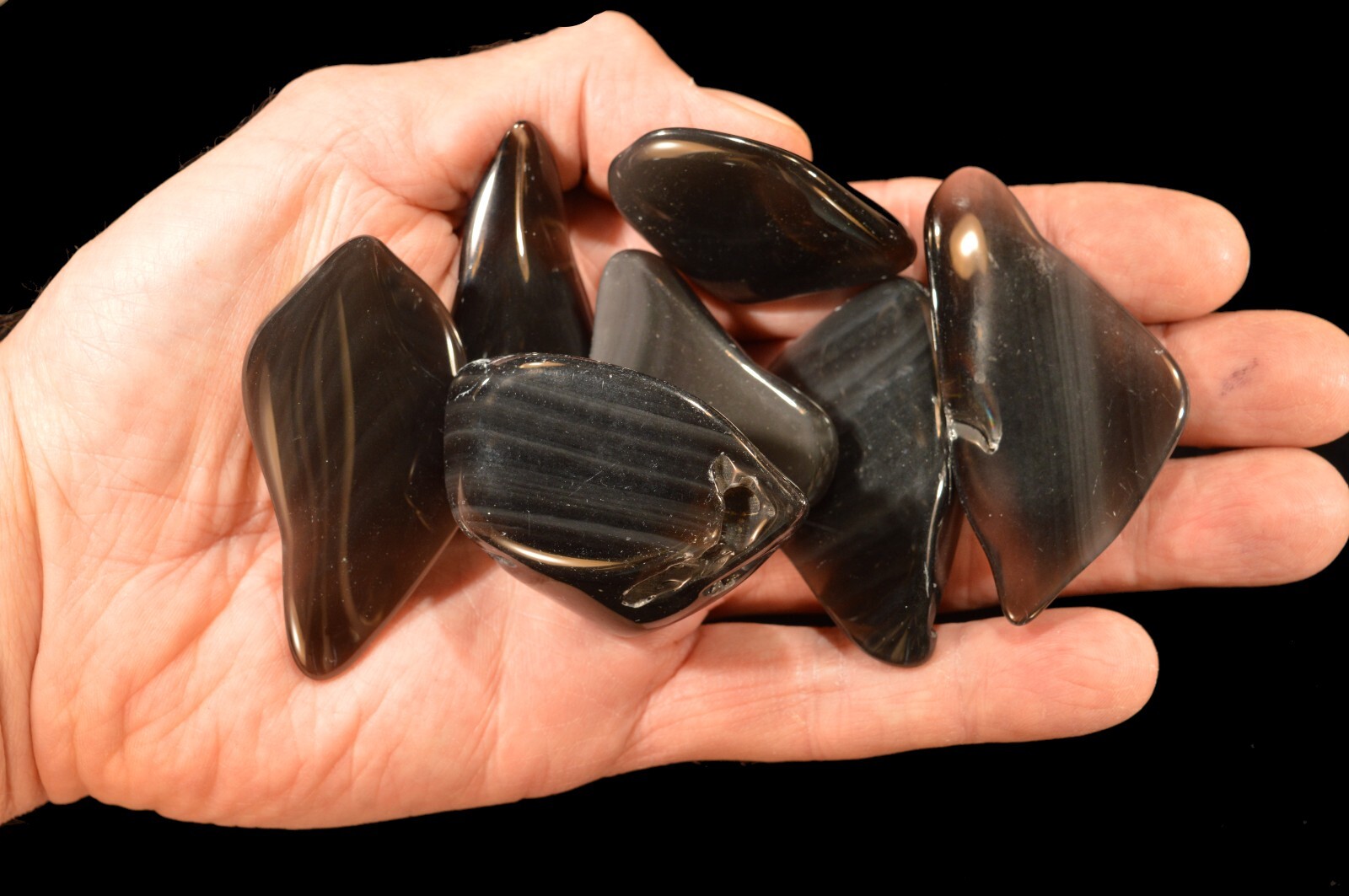 RAINBOW OBSIDIAN 1 3/4″ 7 Pieces Tumbled Polished Rock Mineral Healing Wire Wrap