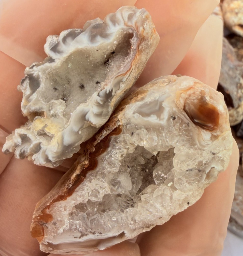 1 2 lb Mini Occo Geodes Brazil Agate Druzy Crystal Variety Lot 9 12pcs 1″