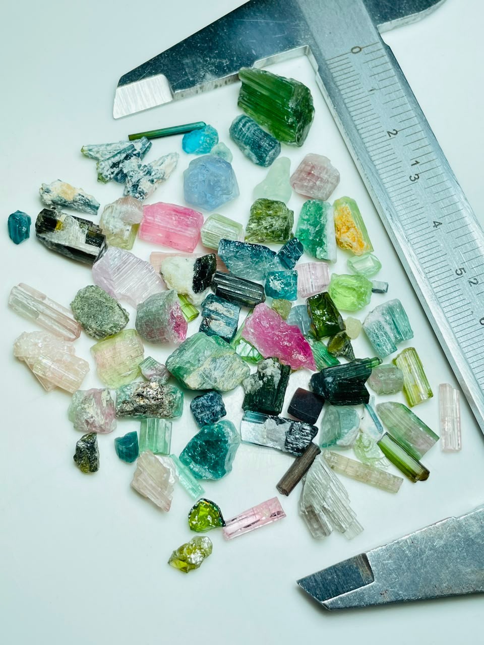 34.40G Natural Tourmaline Rough Mix Color Crystal Lot Untreated From Afghanistan