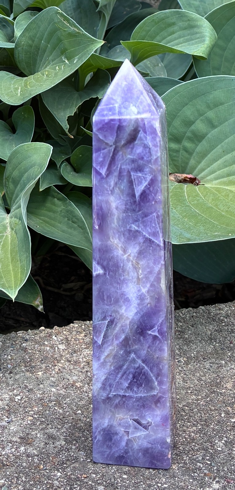 Natural Dream Amethyst Crystal Column Wand Oblisk Point Reiki Healing