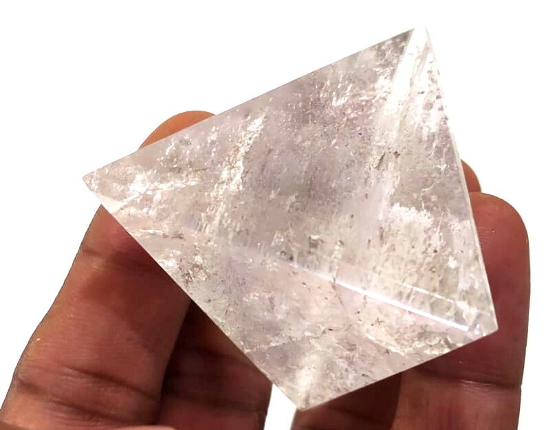 Big 50mm tetrahedron chakra healing reiki crystal quartz stone sacred geometry
