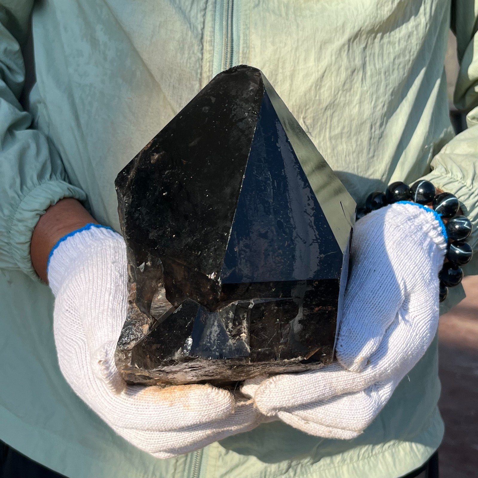 10LB Natural Smoky Black Skeletal Elestial Quartz Crystal Point Mineral