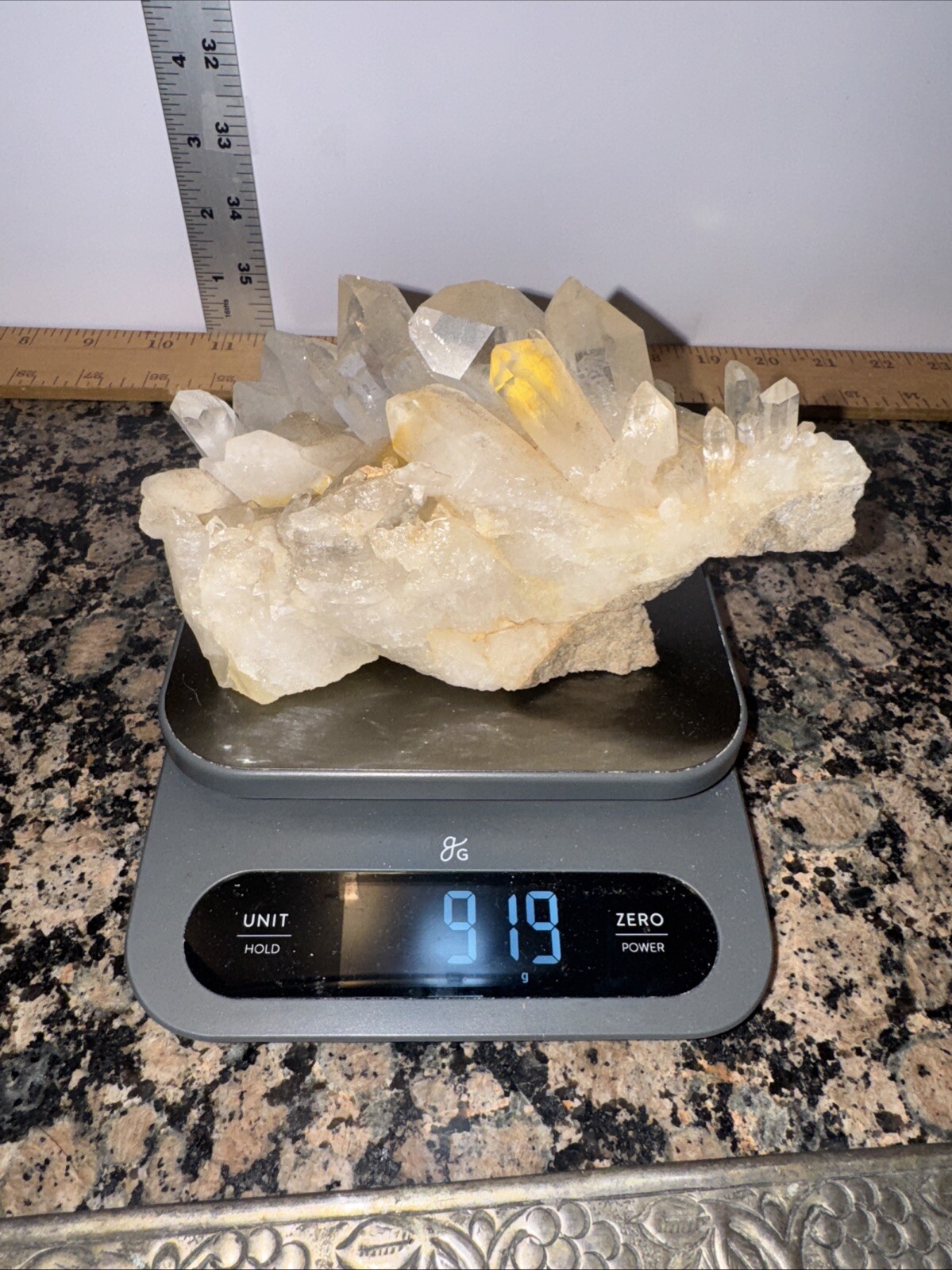 Natural White Clear Quartz Crystal Cluster Mineral Stone Geode Specimens Healing