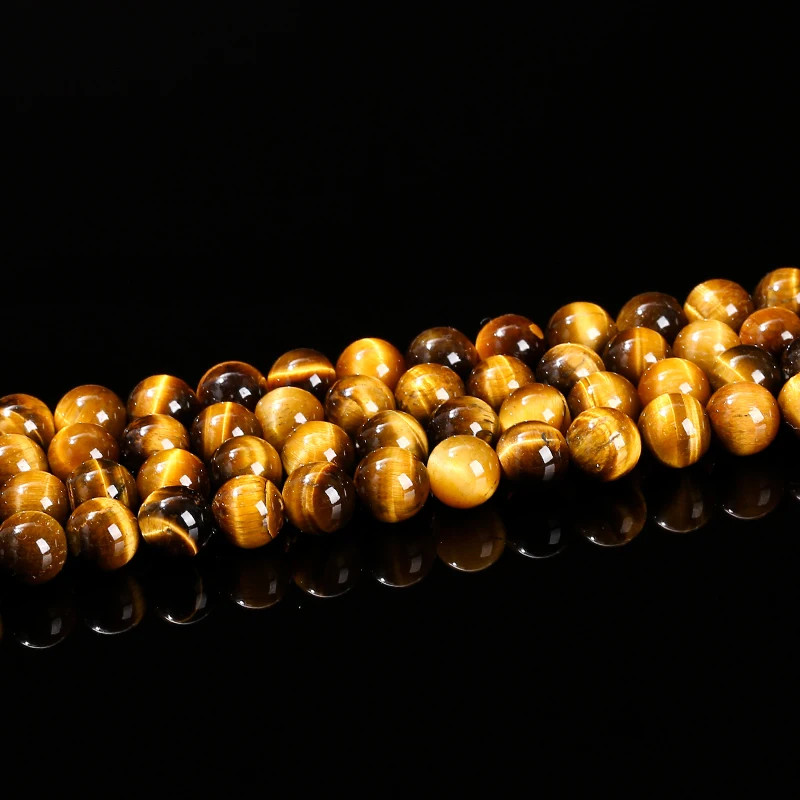 Wholesale Natural Yellow Tiger Eye Stone Bead Loose Spacer 4 6 8 10 12mm For