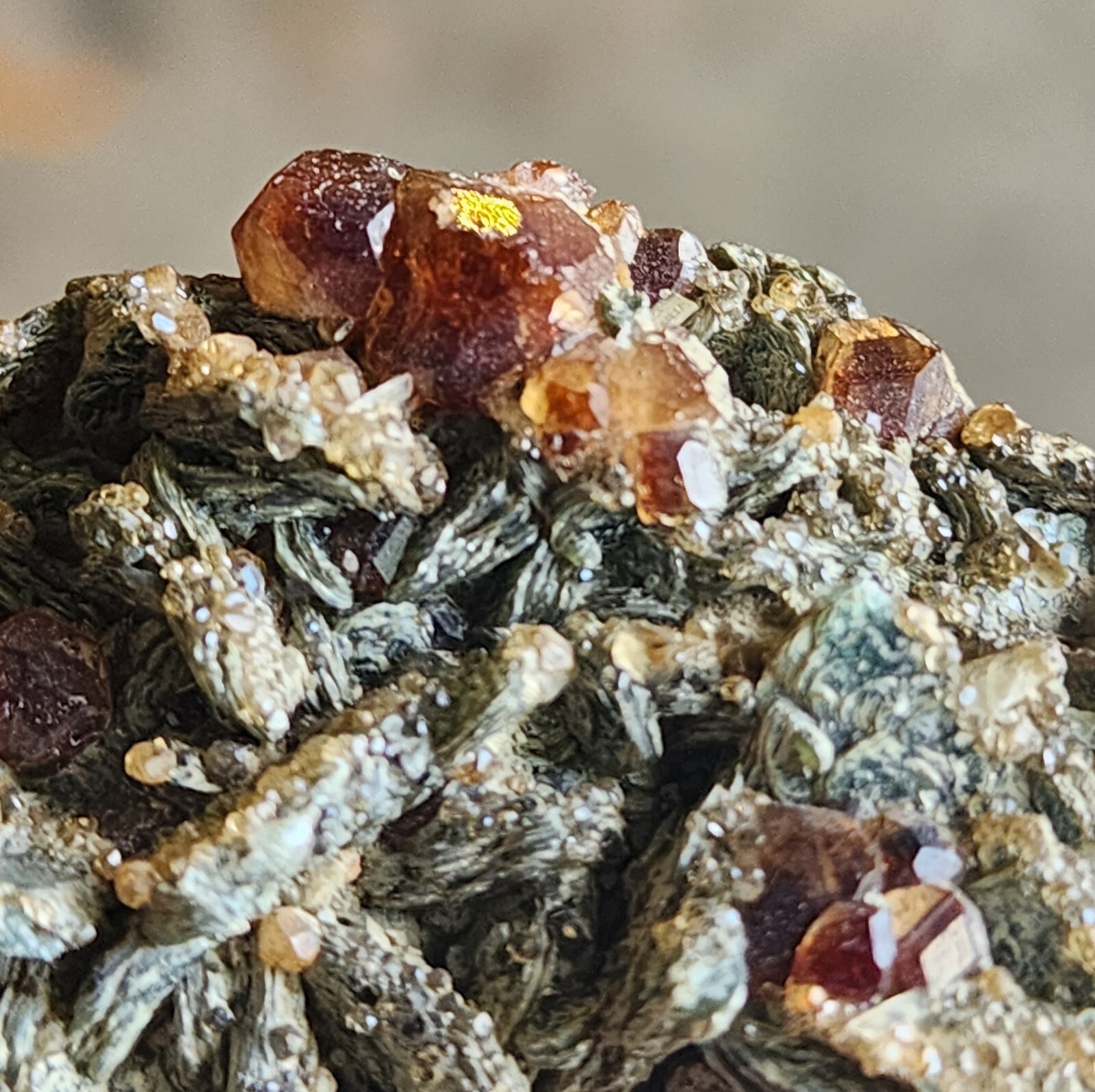 Fine Gemmy Grossular Garnet var Hessonite On Matrix from Italy Ex Kay Robertson
