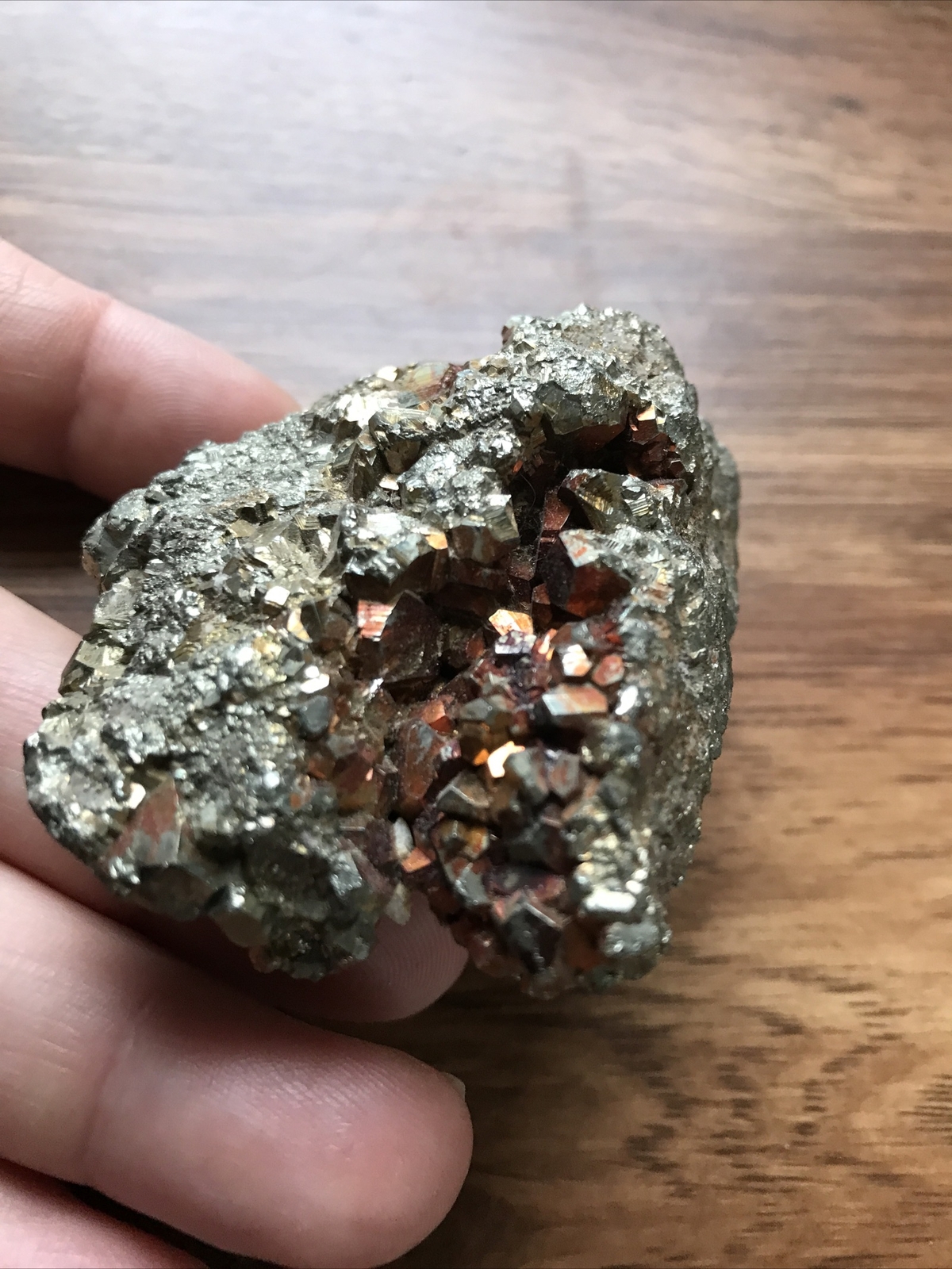 Gorgeous pyrite crystal cluster specimen, Peru 198 grams. false gold 990 ct