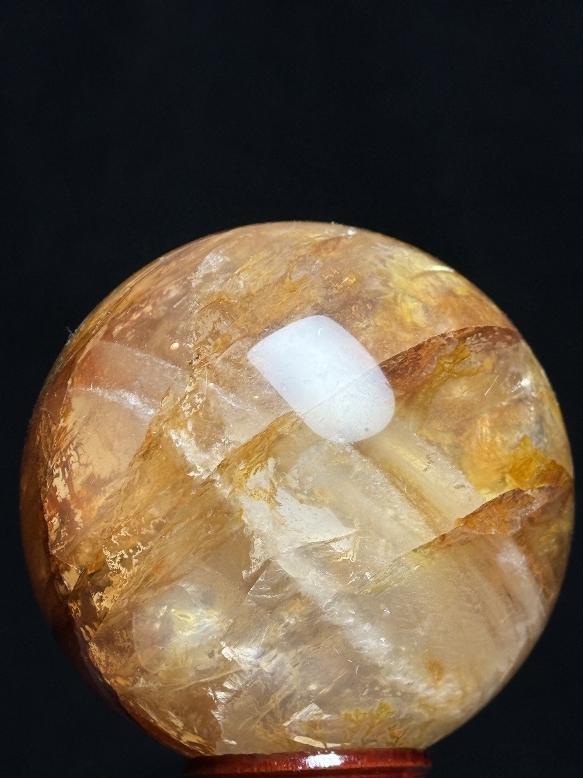 61mm FIRE QUARTZ SPHERE – Red Hematoid Crystal Ball Mineral Chakra Reiki Witch
