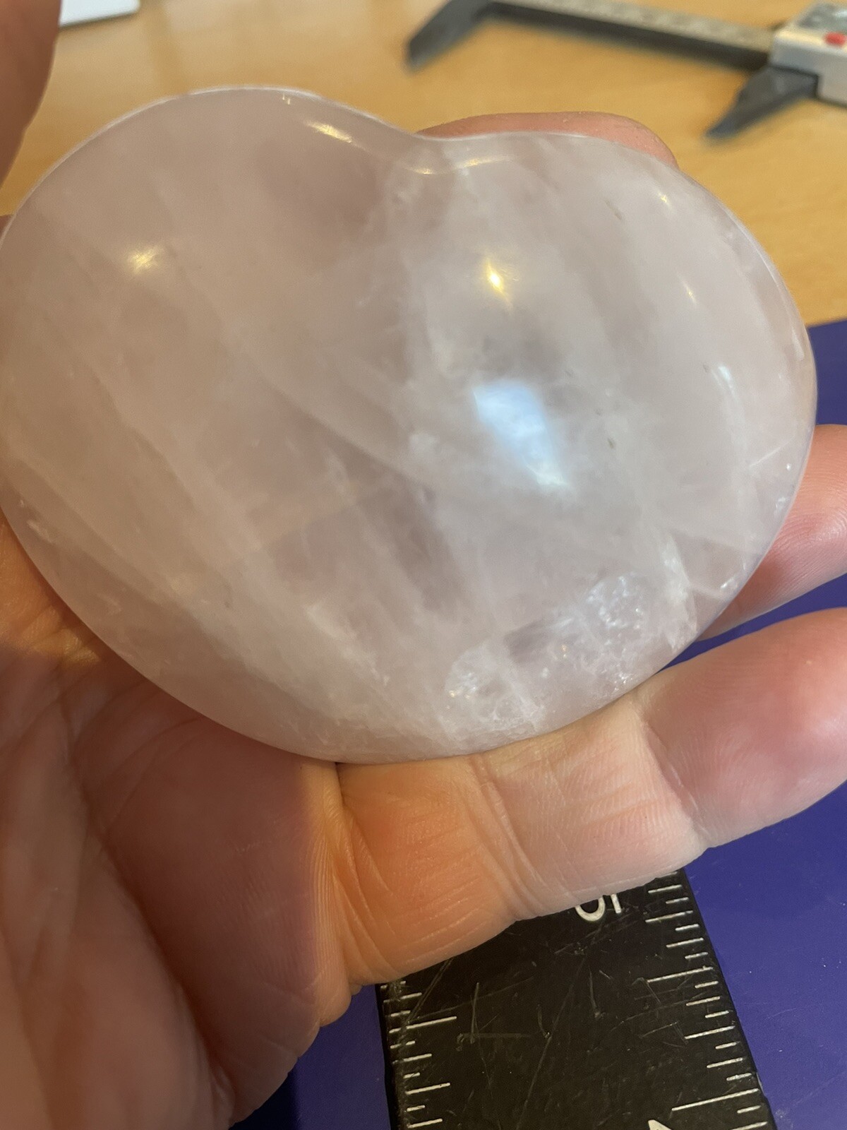 Large 8 cm 278 Grams Rose Quartz Puff Heart Crystal Love U.K. Seller F1#7