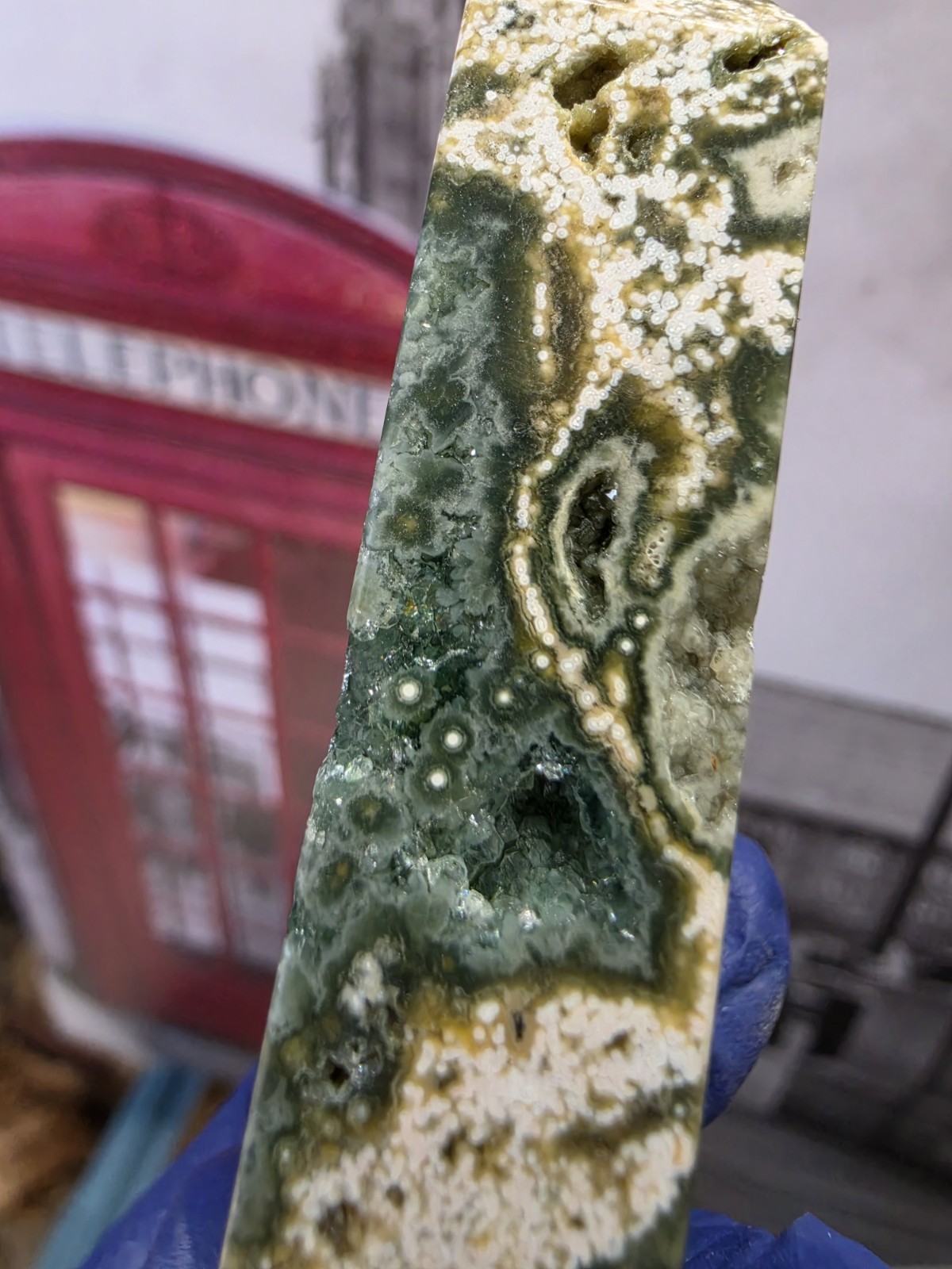 76g Natural Orbicular Ocean Jasper Single Point Stone Madagascar