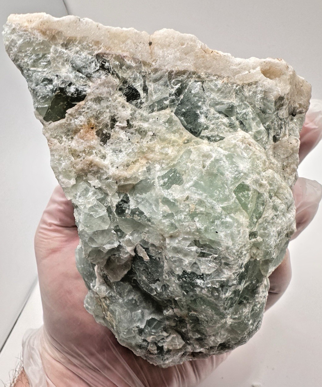 Mexico Green Fluorite Crystal Specimen 6 in 4 lb Druzy Layer