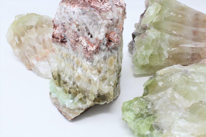 Green Calcite XL Rough Raw Chunk from Mexico, High Grade A Quality
