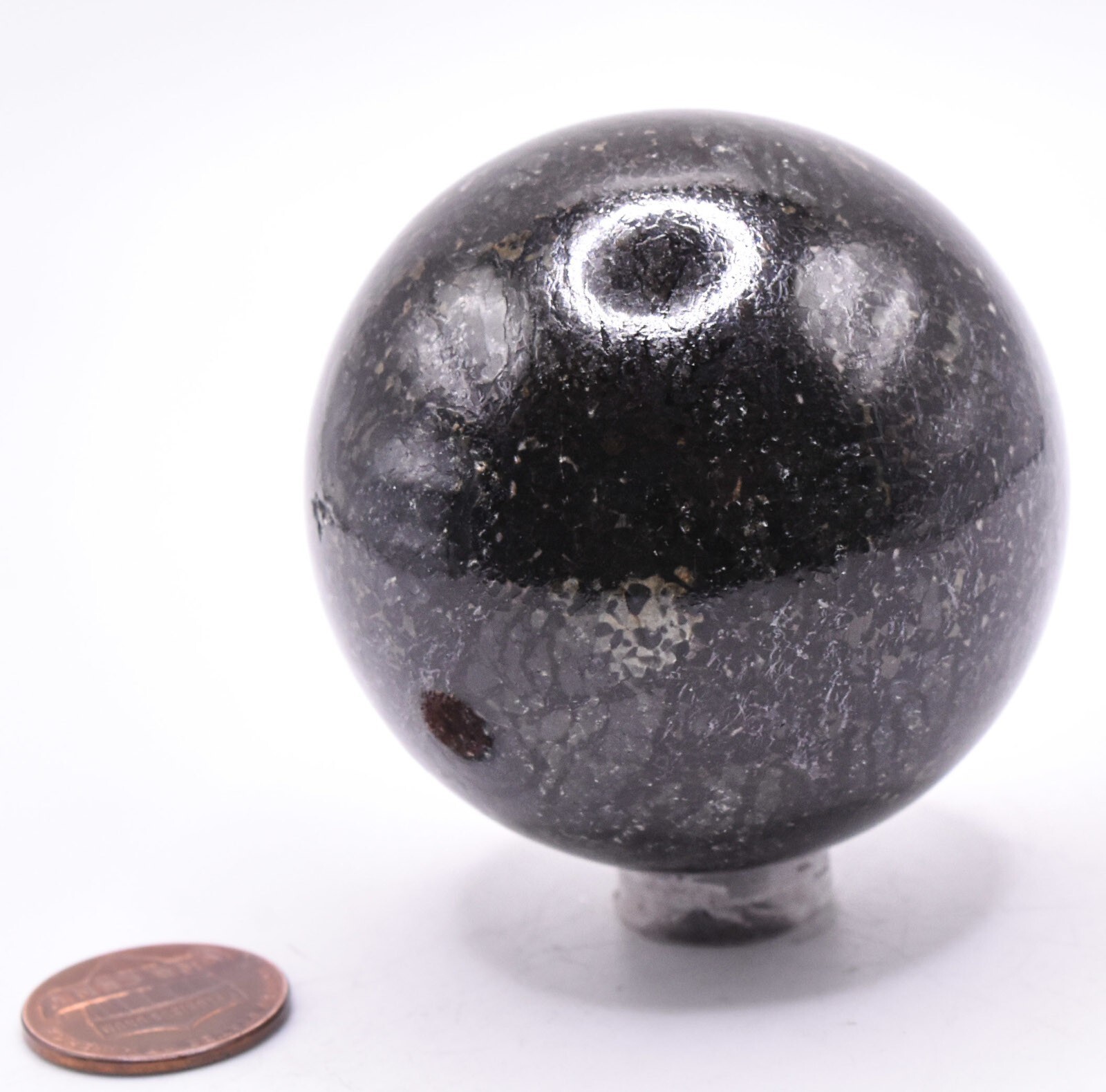 2.1″ Dark Nuumite Sphere Polished Natural Sparkling Gemstone Mineral Ball India