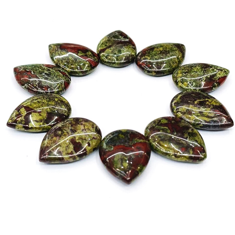 30pcs Natural Dragon Blood Stone Healing Water Droplet Gemstone for Home Decor
